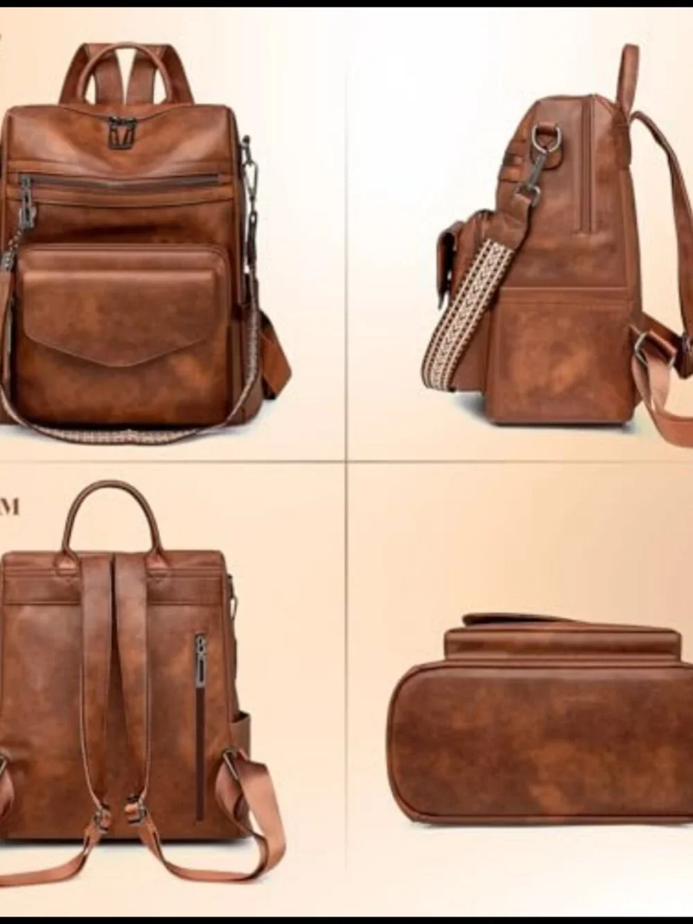 PU Leather Backpack Purse Convertible Shoulder Bag Handbag